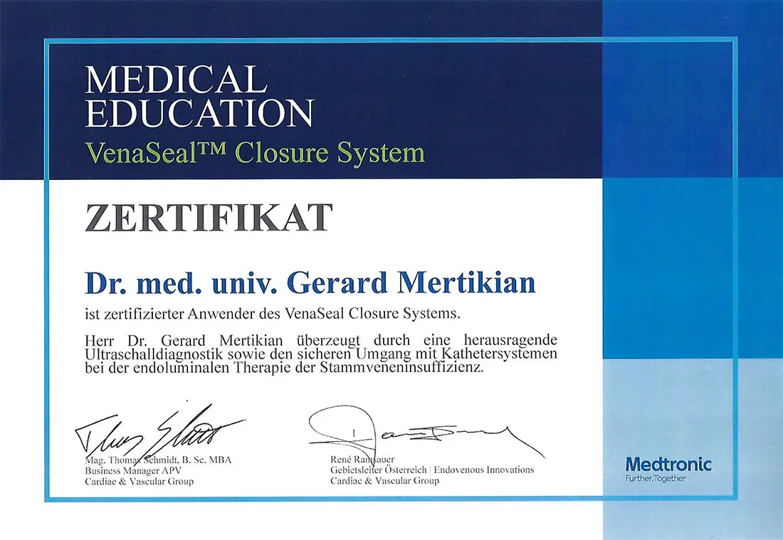 Dr. Gerard Mertikian VenaSeal Fortbildung. Kramptadernentfernung